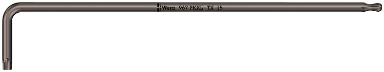 Winkelschlüssel WERA BlackLaser TORX® T20, lang, mit Kugelkopf am langen Schenkel