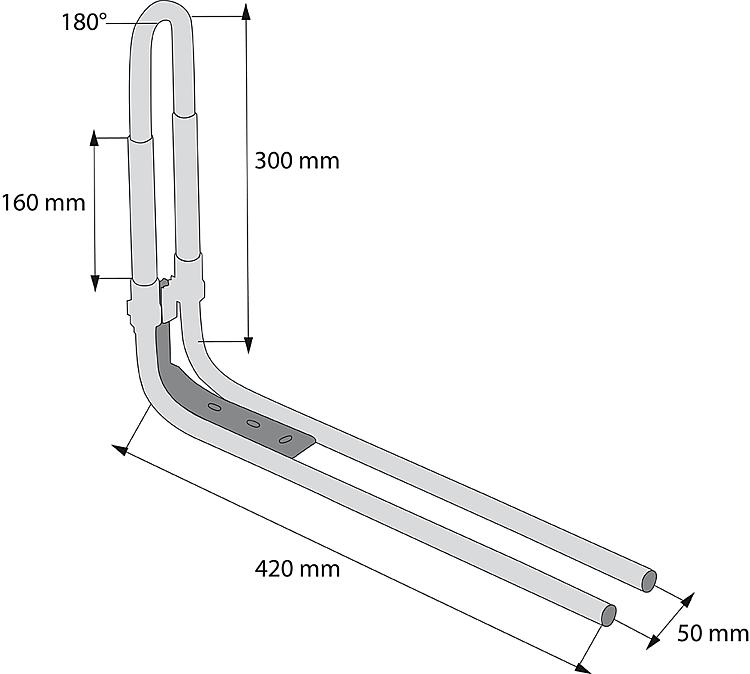 Winkel-Profi + Rohrbogeneinheit für den Heizkörperanschluss vom Fussboden, MSVR 16 x 2 mm