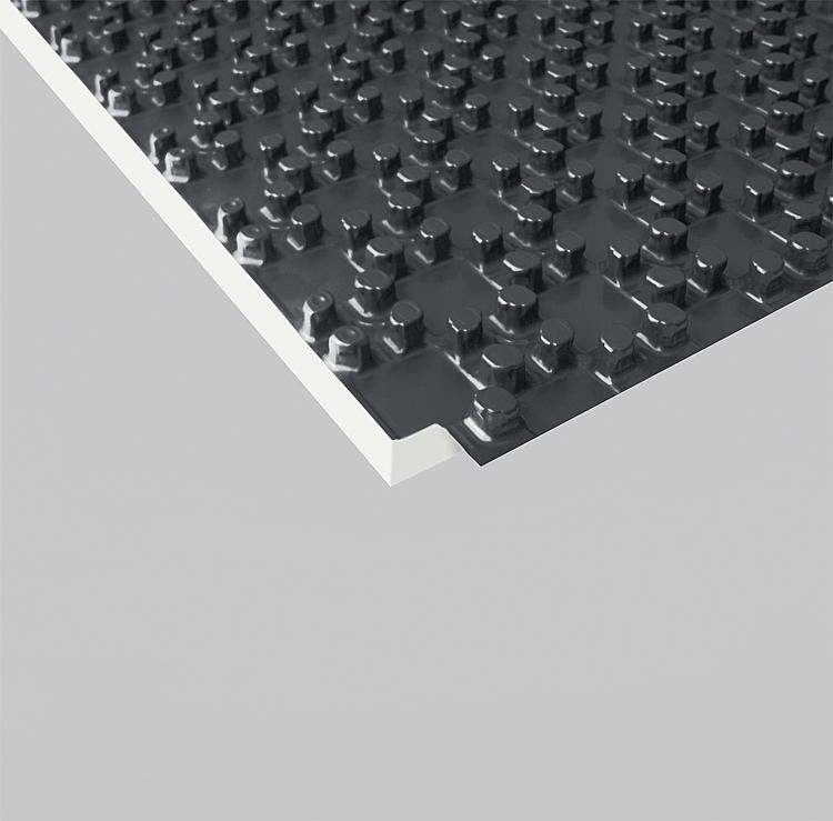 Noppen-Rohrträgerplatten aus PS-Folie mit trittfest ausgeformt. Rohrhaltenoppen, VPE 30m² Karton