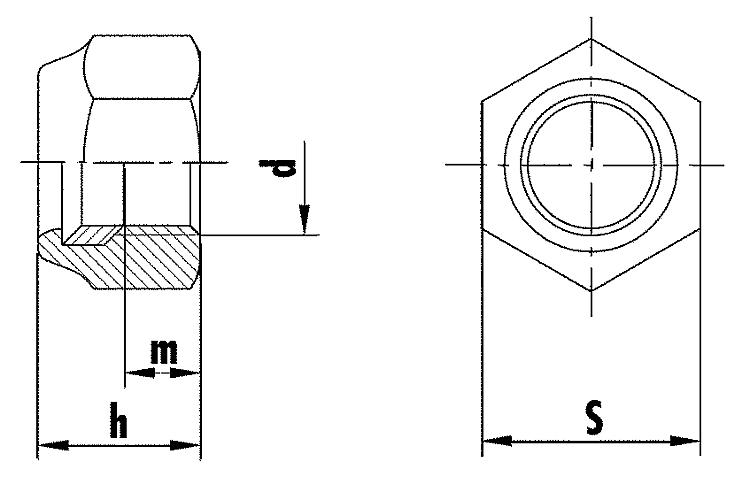 Sechskantsicherungsmuttern mit Kunststoffring A2 DIN 985 M10 Pack mit 100 St.