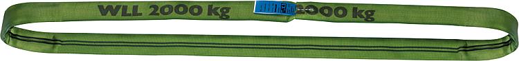 Rundschlinge aus Polyester DIN 61360/EN 1492-2 Doppelmantel Grün = 2 t / Länge 2 m