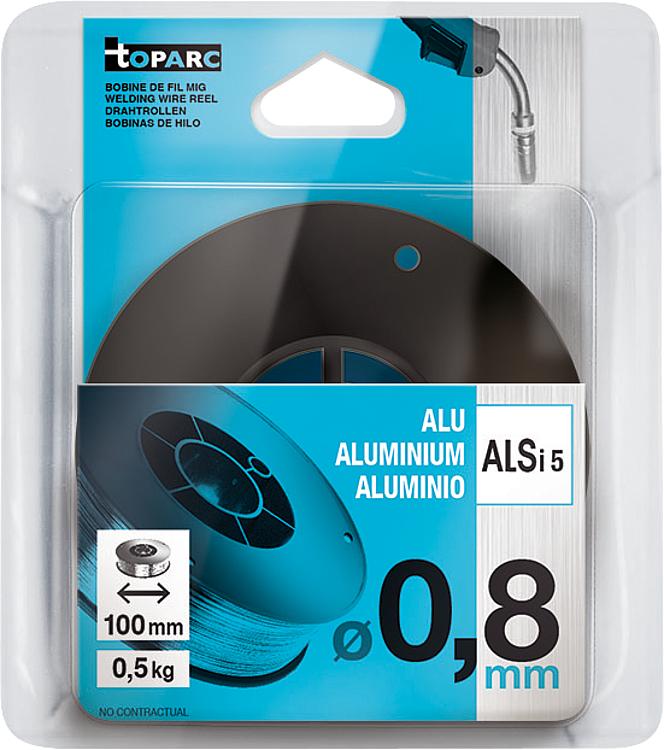 Massivdrahtspule Aluminium Ø 0,8 mm, Spulen-Ø 100 mm, AISi12