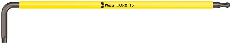 Winkelschlüssel WERA BlackLaser TORX® T15, lang