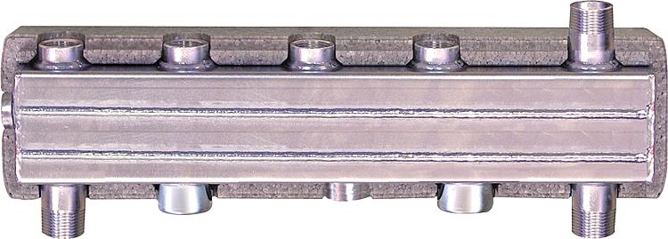Heizkreis-Kombiverteiler Easyflow Typ HV60/90W m. hydr. Weiche inkl. Isol.,für 3 Heizkreise