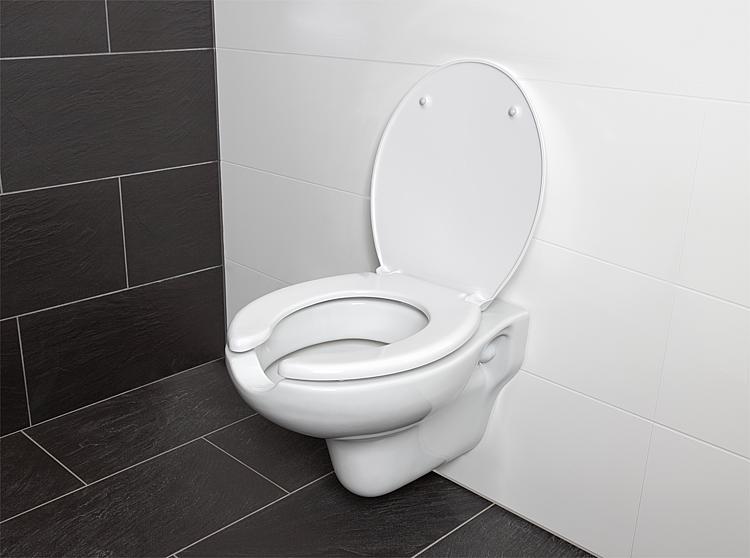 WC-Sitz Elida aus Thermoplast weiss, mit Öffnung, BxHxT:380x30x450mm