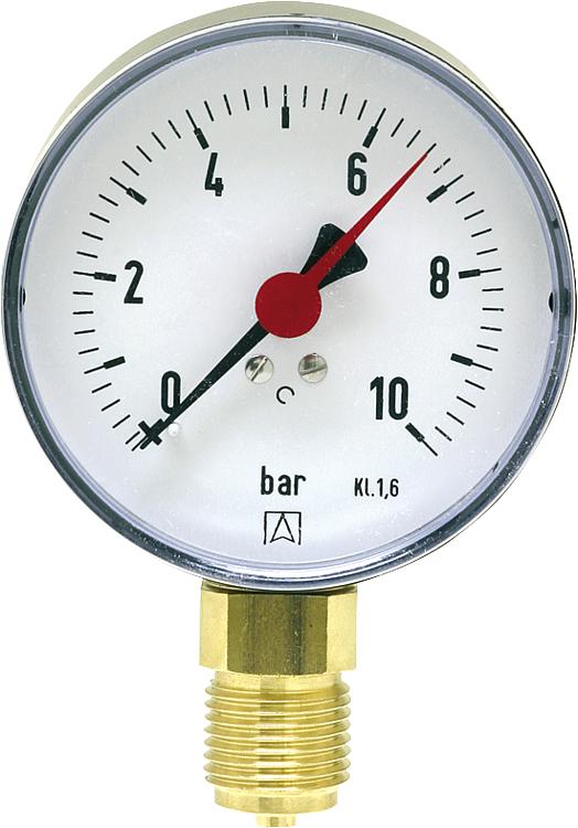 Manometer 0-1,6 bar 80mmÝ G1/2