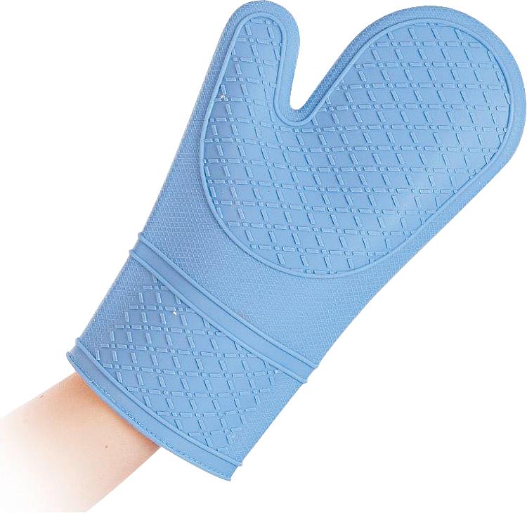 Hitzeschutzhandschuh,Fausthandsch. Silikon, 30 cm lang, hellblau links u.rechts tragbar/einzeln