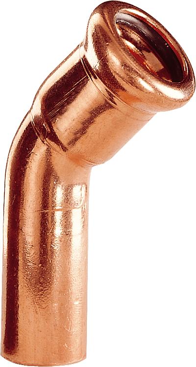 Kupfer Pressfitting M-Kontur Bogen 45° i/a, Ø 35 mm, Typ 7040