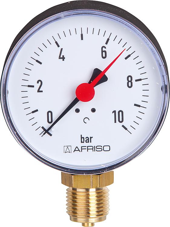 Manometer RF 80 1/2" 0-10 bar, Anschluss radial