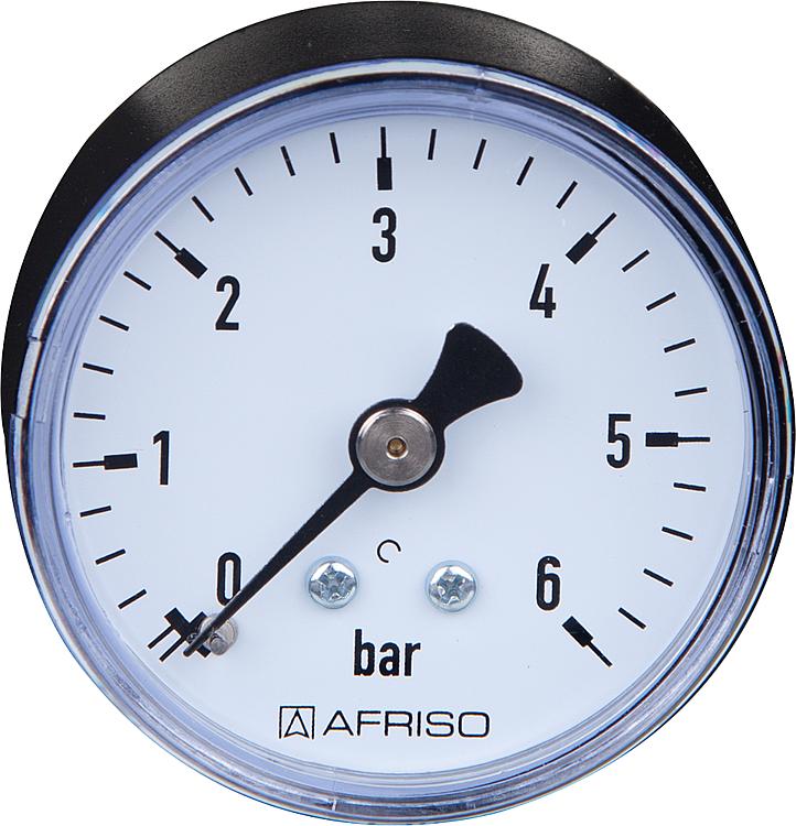 RF-Manometer 50 axial 0-6 bar, Anschluss 1/4" axial (hinten)