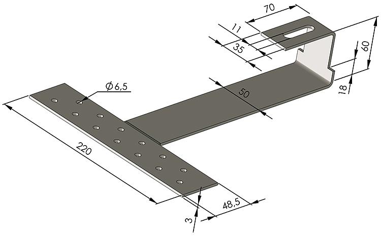 Dachhaken Standard für Biberschwanz, Edelstahl, für PV, Röhren- und Flachkollektoren