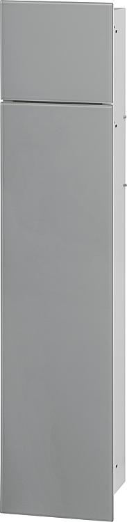 WC-Wandcontainer,innen weiss, 2 graue Glastüren,1 Leerfach, Anschlag links,180x825mm