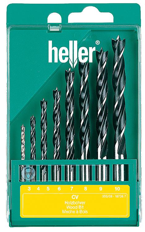 Holzspiralbohrerset HELLER® CV 8-tlg Ø 3/4/5/6/7/8/9/10 mm