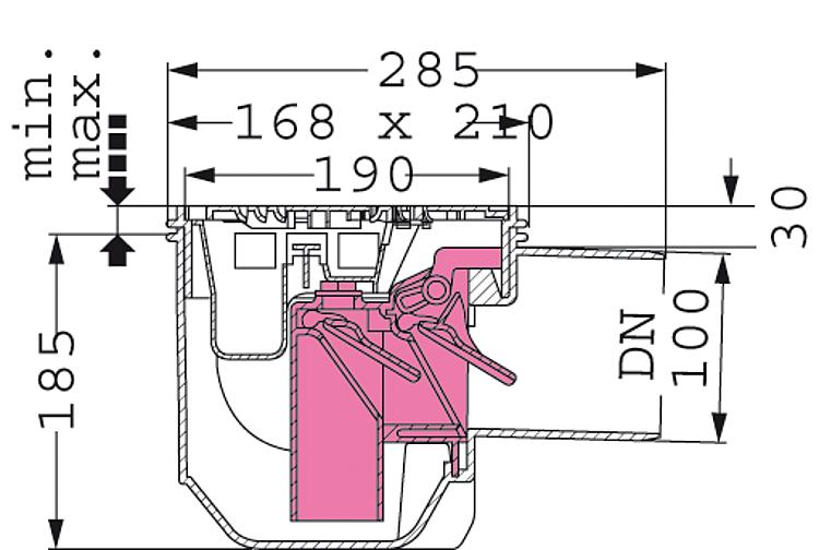 Kessel-Drehfix Grösse 1 27301 Bodenablauf mit Rückstauverschluss