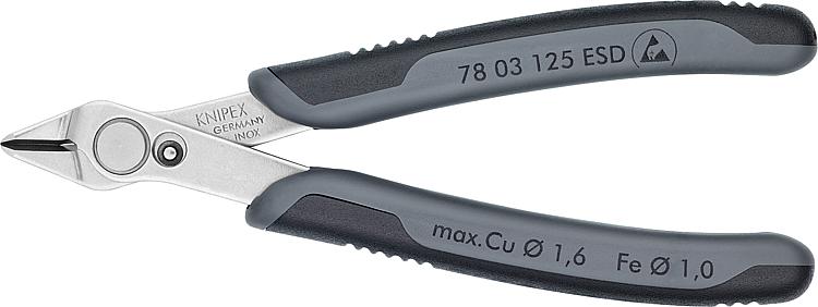 Seitenschneider KNIPEX Super Knips Zange brüniert Länge 125 mm