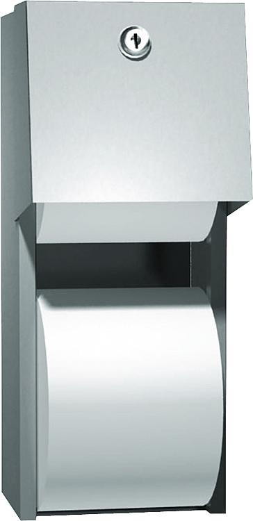 Doppel-WC-Rollenhalter Edelstahl zur Wandmontage, 152 x 305mm