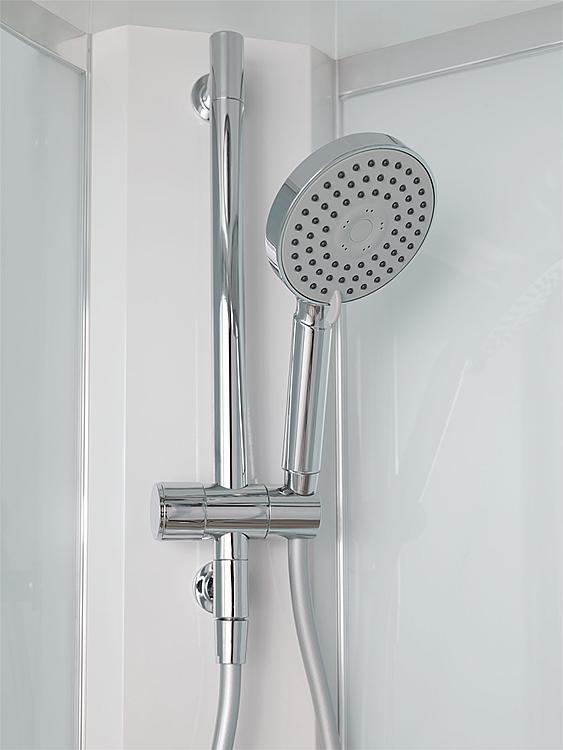 Komplettdusche Shower 900x900x2110mm,Thermostatmischer, +Hand/Kopf/Seitenbrause
