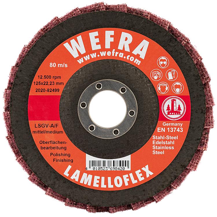 Lamellenschleifteller WEFRA LSGV-A/M mittel D=125 x 22,23 mm