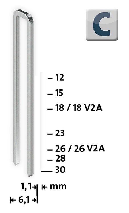 Schmalrückenklammer NOVUS Typ4 4/18 V2A VPE = 1100 Stück