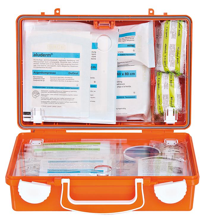 Erste-Hilfe-Koffer mit Füllung nach DIN 13 157 260x170x110 mm / orange