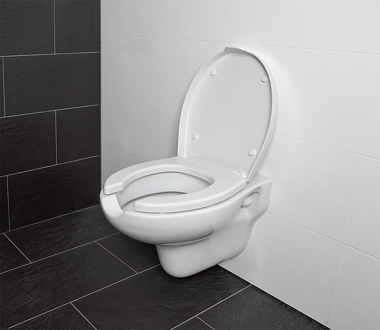 WC-Sitz Elida aus Thermoplast weiss, ohne Softclose, BxHxT:380x30x450mm