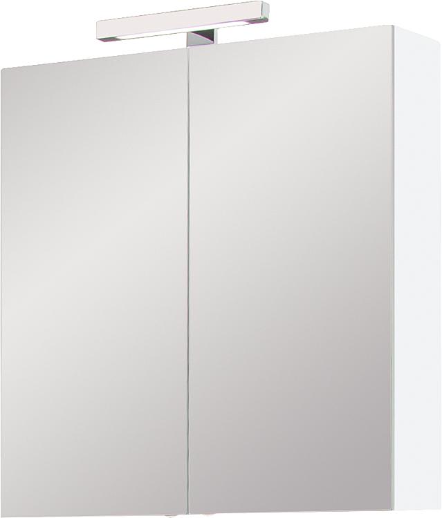 Spiegelschrank mit Beleuchtung weiss Hochglanz 2 Türen 700x770x208mm