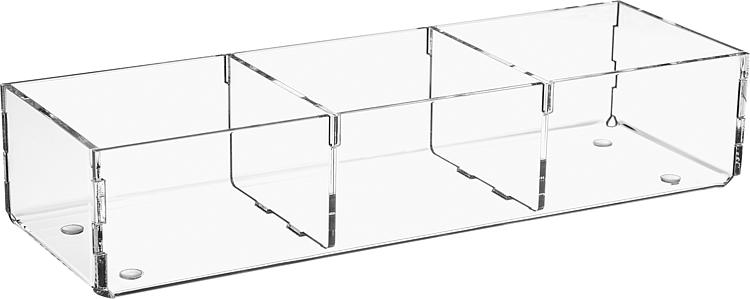 Sortierbox aus Plexiglas transparent 240x80x50mm