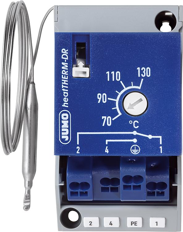 Jumo Thermostat (STB) für Hutschienenmontage TH35 Typ 603070/0070, 70..130°C