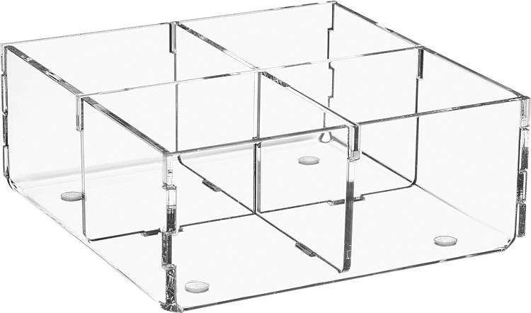 Sortierbox aus Plexiglas transparent 120x120x50mm