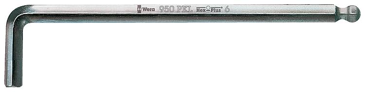 Winkelschlüssel WERA verchromt 8,0x200mm 6-kant