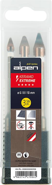 Fliesenbohrer-Set Alpen Keramo-extreme 3-tlg. 6+8+10mm