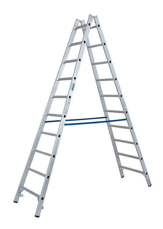 Sprossen-Doppel-Leiter Arb.Höhe 4,35 Leiterhöhe 2,75 2x10 Sprossen
