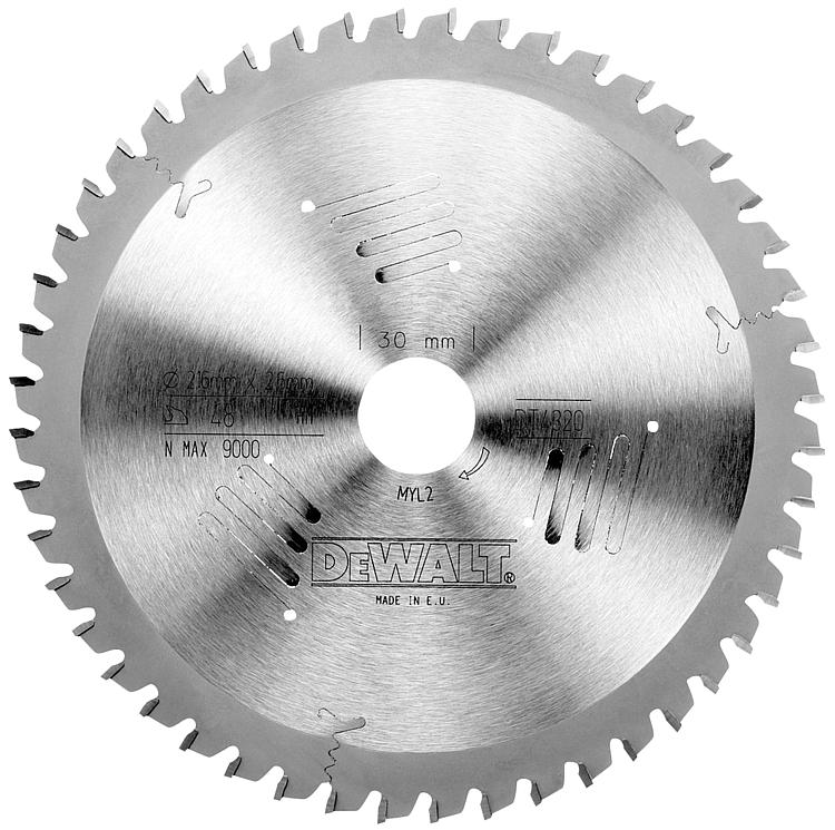 Kreissägeblatt Extreme Ø 216x30mm, mit 48 Wechselzähnen, passend zu DeWalt DWS773