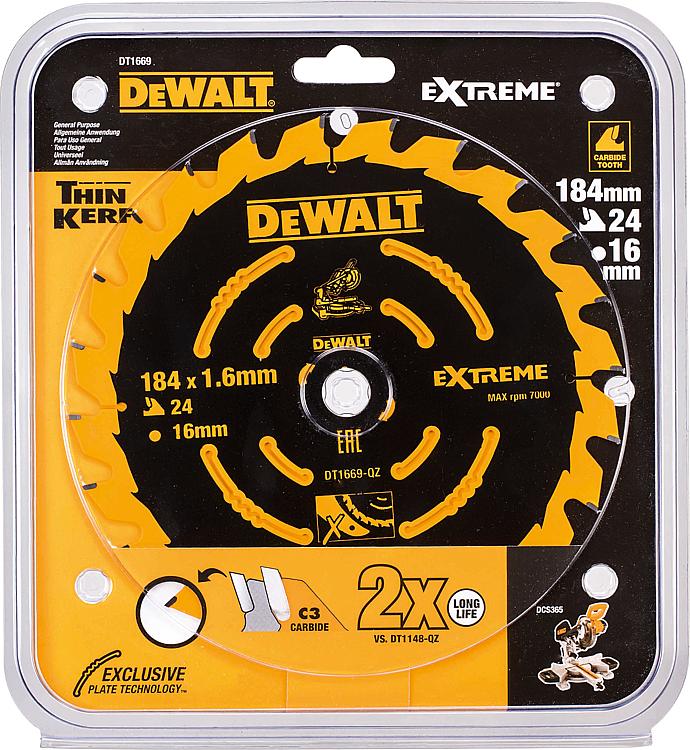 Kreissägeblatt DeWALT Extreme Spezial Ø 184x16x1,6mm mit 40 Zähnen