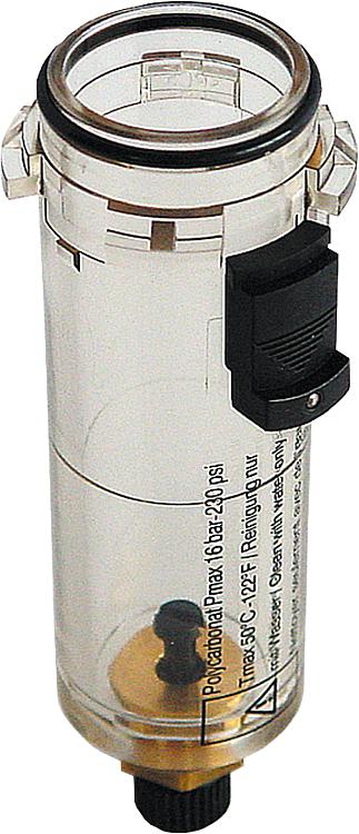Kunststoffbehälter mit Handablass für Filter mit 1/4" / 3/8"