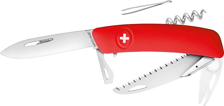 Taschenmesser SWIZA® KB TT05 mit Zeckenzange und rotem Griff