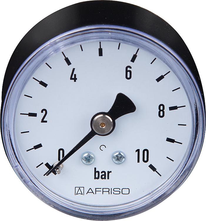 RF-Manometer 50 axial 0-10 bar, Anschluss 1/4" axial (hinten)