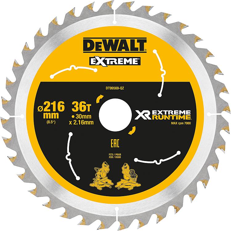 Kreissägeblatt DeWalt, DT99569 XR Extreme Runtime 36Z 216/30mm
