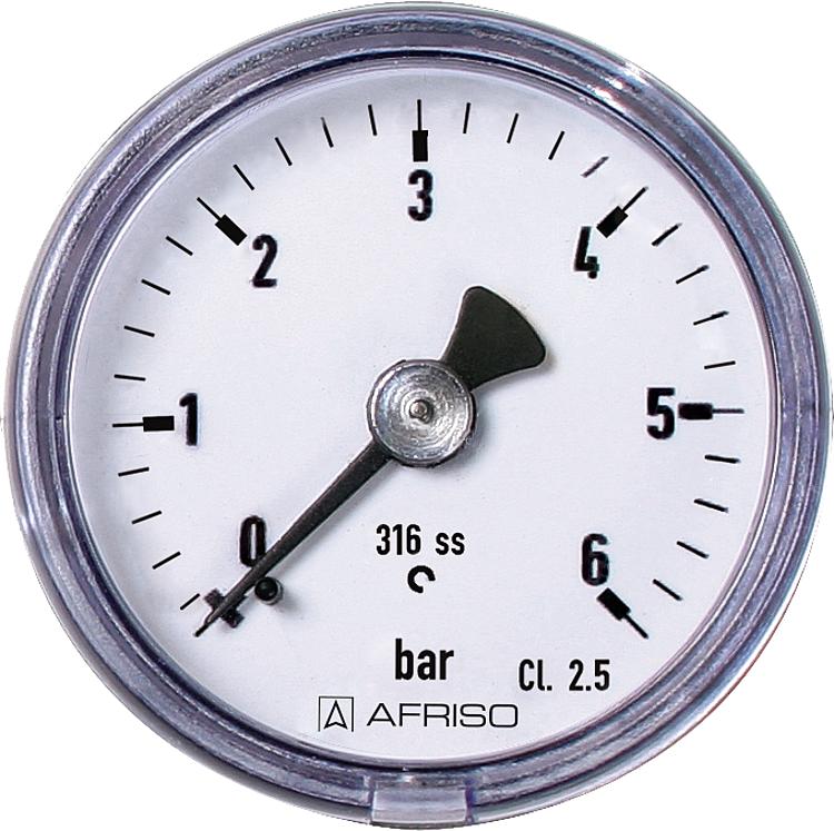 Manometer Edelstahl 0-10 bar 40mm, axial 1/8"