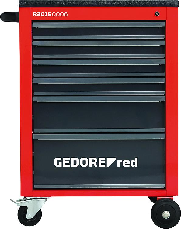 Werkstattwagen GEDORE red mit 6 Schubladen und Kunststoff- arbeitsplatte