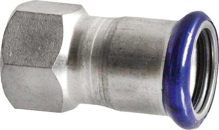 Edelstahl Pressfitting M-Kontur Übergangsmuffe, (I/IG), 15 mm x 3/4"