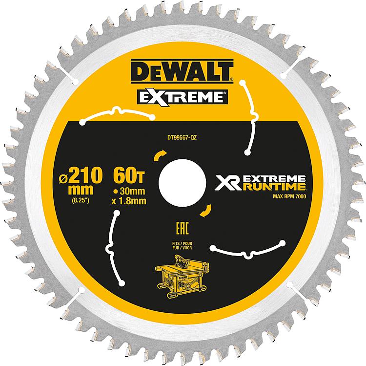 Kreissägeblatt DeWalt, DT99567 XR Extreme Runtime 60Z 210/30mm