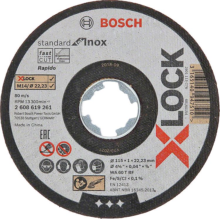 Trennscheibe BOSCH® für Edelstahl mit X - Lock Aufnahme Ø 115 x 1,0 mm VPE 10