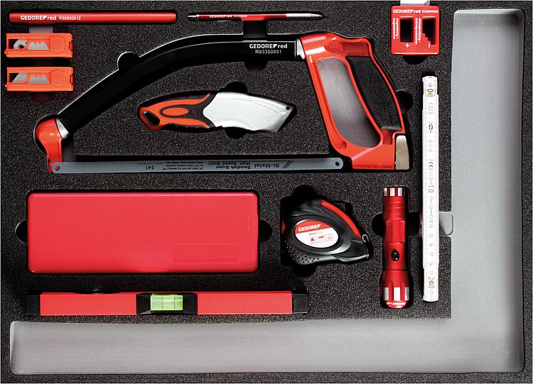Werkzeugsatz GEDORE red Messen und Schneiden, zuschneidbar 570x410mm bis 482x345mm