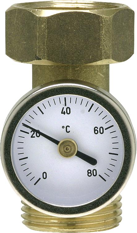 MAGRA Thermometer mit Zwischenstück 1/2" Skalenring 0-80°