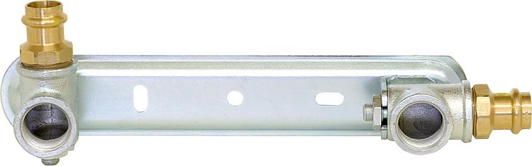 Gaszähleranschlussplatte Zweistutzen DN 25 mit Pressübergängen 22 mm