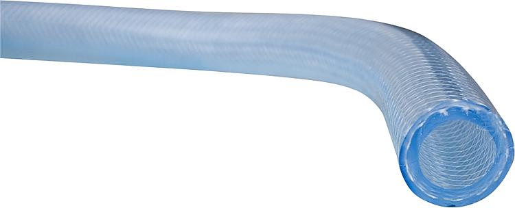 PVC-Schlauch transparent mit Polyestergewebe / Lebensmittelecht 100m/20bar/8x14mm/-20°- +60°C