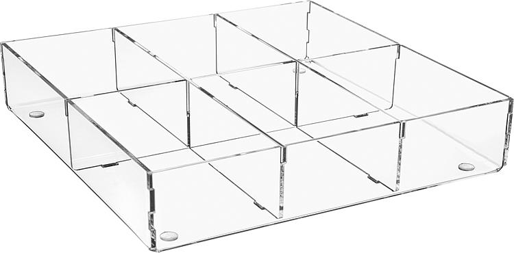Sortierbox aus Plexiglas transparent 240x240x50mm
