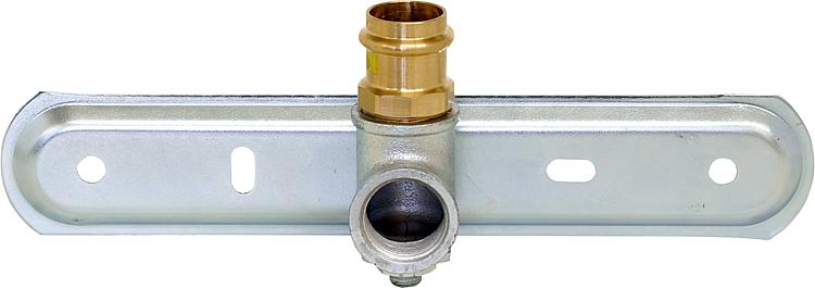 Gaszähleranschlussplatte Einstutzen DN 25 mit Pressübergang 28 mm